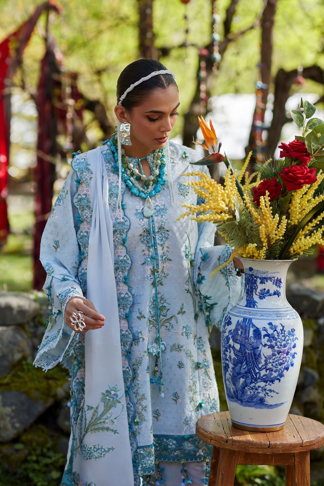 Elan | Kashmee Legacy Lawn 26 | MEHRVAAN (EL26-10 B) - Luxury Dress - available at Maria Faisal in UK and USA.