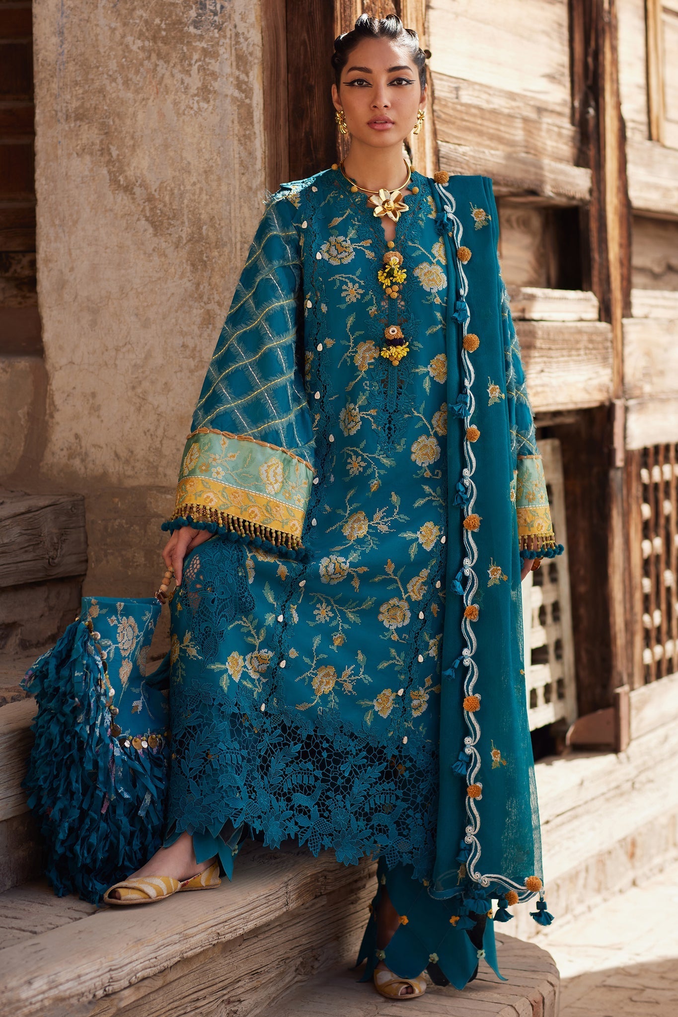 Elan | Luxury Lawn 25 | OPHELIA (EL25-10 A) by Maria Faisal - Registered Vendor of : Elan - type : Ladies Clothes - 100% original wedding dresses