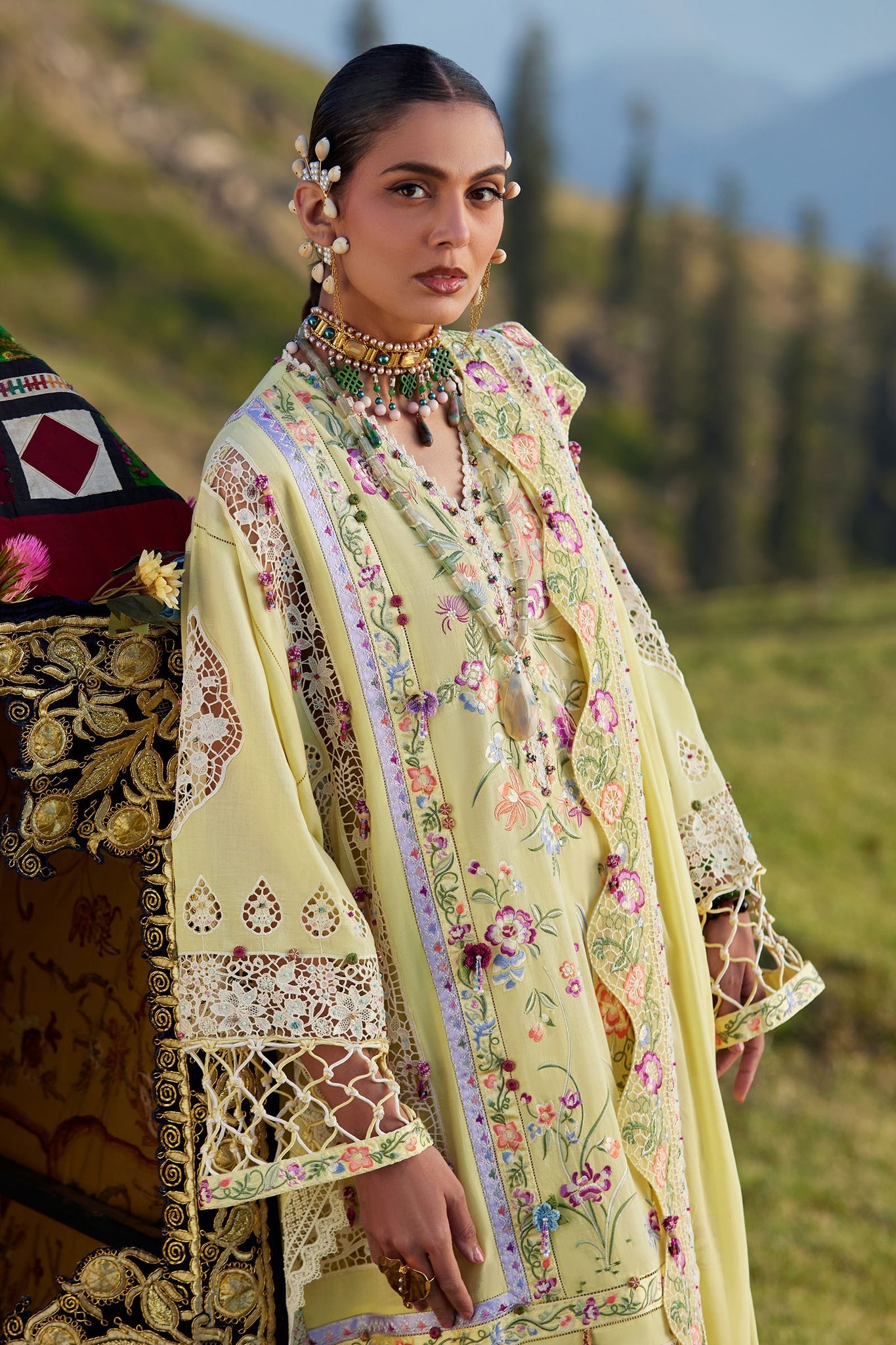 Elan | Kashmee Legacy Lawn 26 | NEELUNE (EL26-05 A) - Luxury Dress - available at Maria Faisal in UK and USA.
