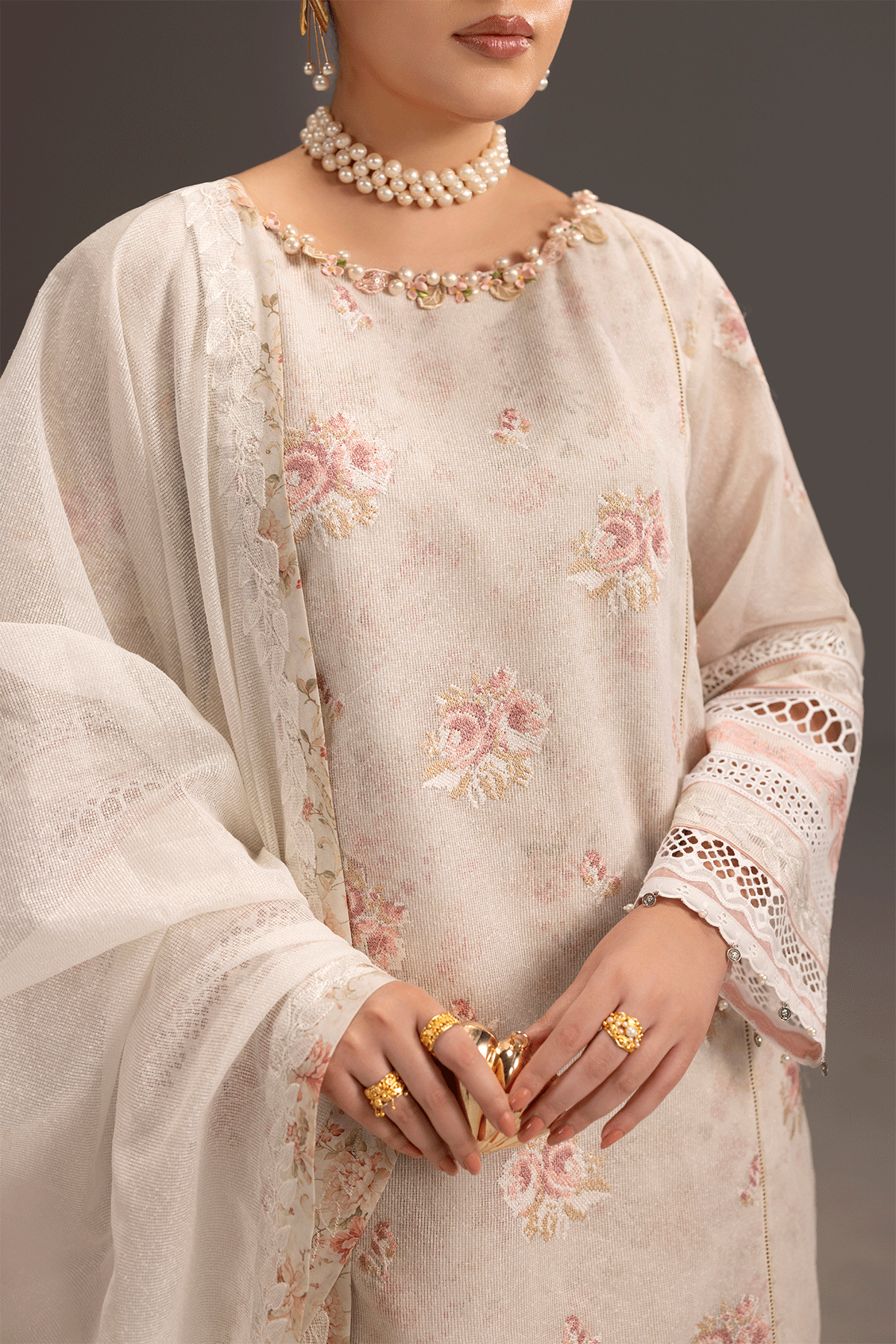 Erum Khan | Summer Whisper | Queen Radiance - Luxury Dress - available at Maria Faisal in UK and USA.