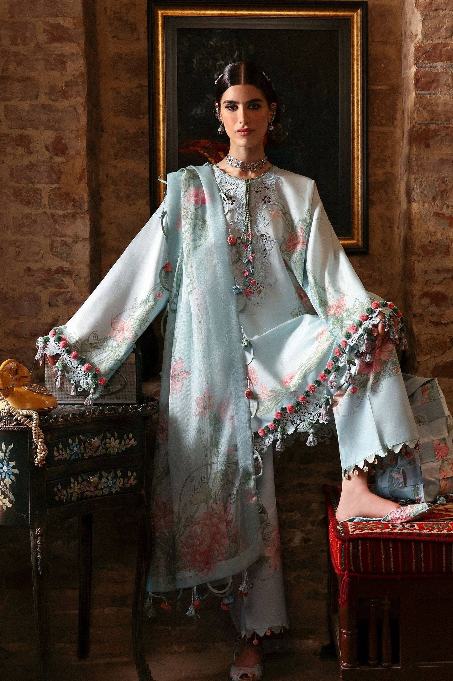 Zaha | Festive Lawn 25 | KHUSBU (ZF-25-09) by Maria Faisal - Registered Vendor of : Zaha - type : Ladies Clothes - 100% original wedding dresses