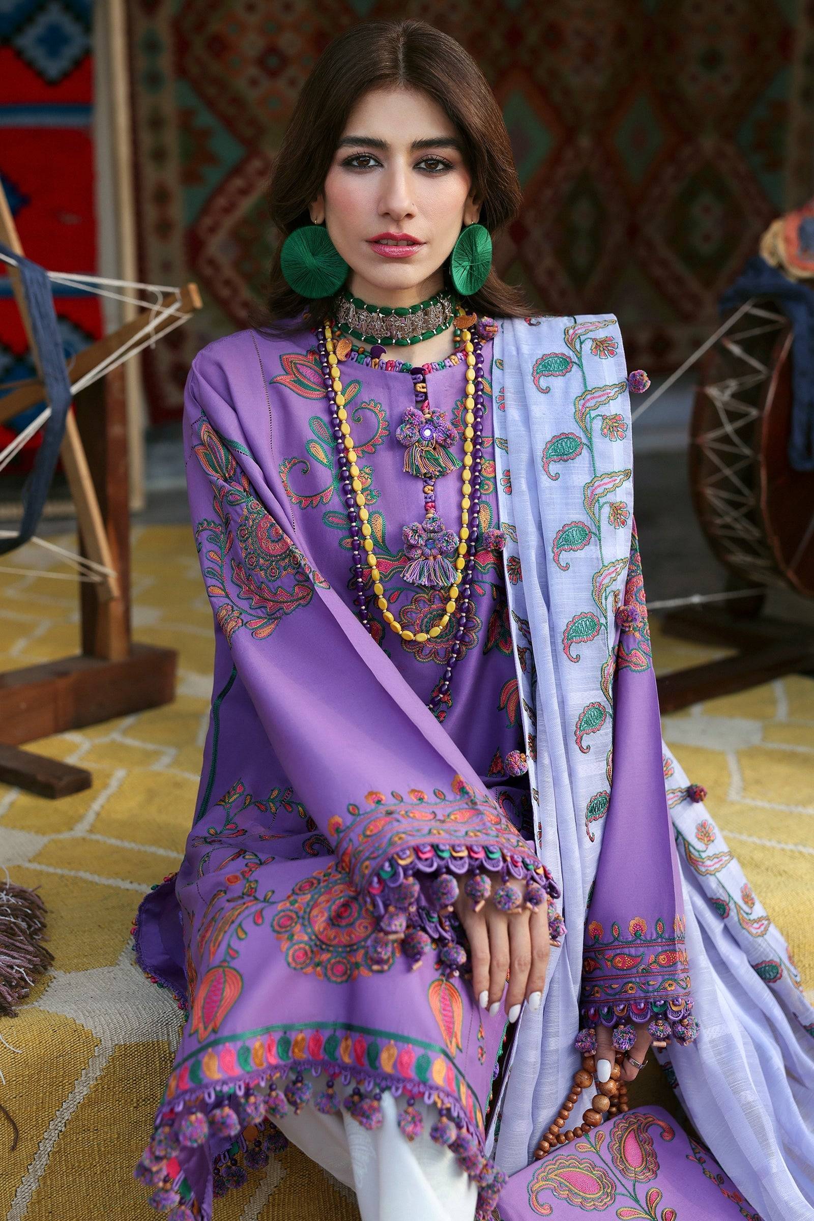 Zaha | Lawn 25 | ZARIAH (ZL25-09 A) by Maria Faisal - Registered Vendor of : Zaha - type : Ladies Clothes - 100% original wedding dresses