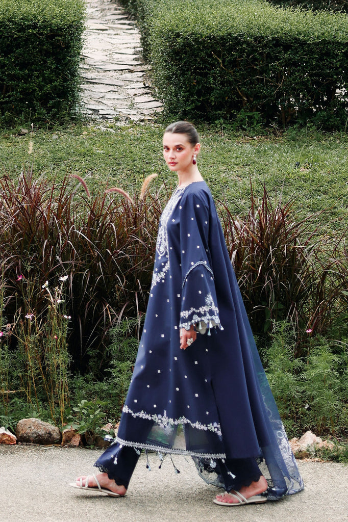 Cross Stitch | Eid Lawn Edit 26 | MIDNIGHT AURA - Luxury Dress - available at Maria Faisal in UK and USA.