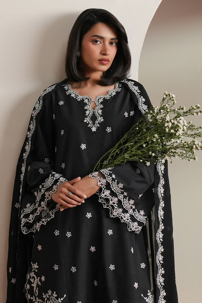 Cross Stitch | Mahiri Embroidered Collection 26 | NOIR CANVAS - Luxury Dress - available at Maria Faisal in UK and USA.