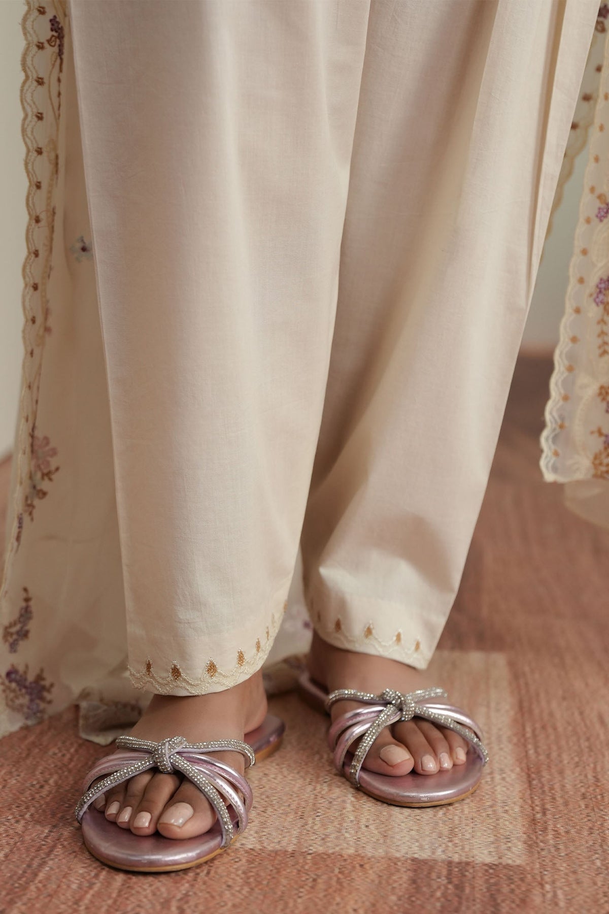 Cross Stitch | Mahiri Embroidered Collection 26 | VORY MOSIAC - Luxury Dress - available at Maria Faisal in UK and USA.
