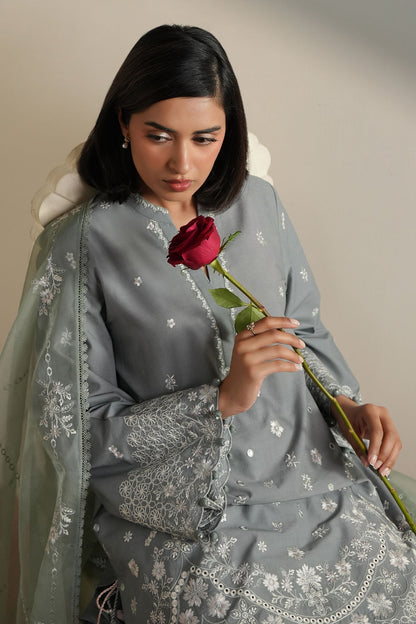 Cross Stitch | Mahiri Embroidered Collection 26 |AQUA REVERIE - Luxury Dress - available at Maria Faisal in UK and USA.