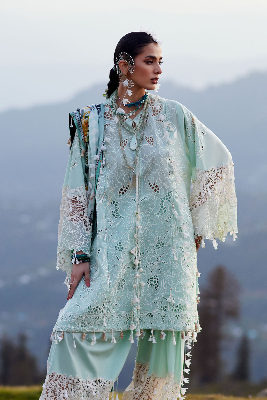Elan | Kashmee Legacy Lawn 26 |ZEVARÉ (EL26-07 A) - Luxury Dress - available at Maria Faisal in UK and USA.