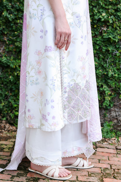 Cross Stitch | Eid Lawn Edit 26 |MEADOW DREAM - Luxury Dress - available at Maria Faisal in UK and USA.