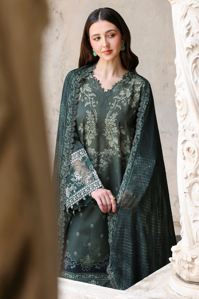 Cross Stitch | Eid Lawn Edit 26 | FOREST MUSE - Luxury Dress - available at Maria Faisal in UK and USA.