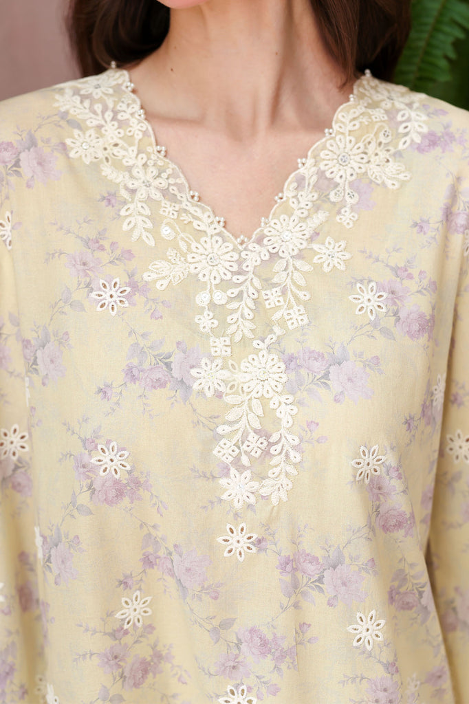 Cross Stitch | Eid Lawn Edit 26 | ORCHID FLARE - Luxury Dress - available at Maria Faisal in UK and USA.