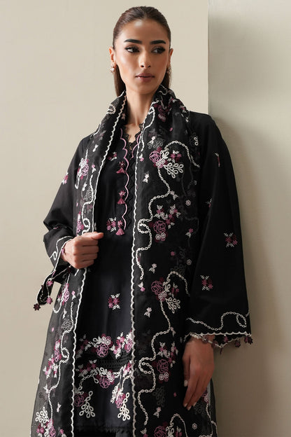 Cross Stitch | Mahiri Embroidered Collection 26 |EBONY MIST - Luxury Dress - available at Maria Faisal in UK and USA.