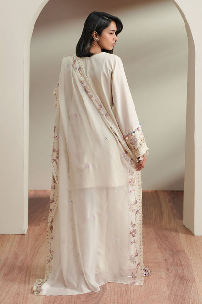 Cross Stitch | Mahiri Embroidered Collection 26 | VORY MOSIAC - Luxury Dress - available at Maria Faisal in UK and USA.