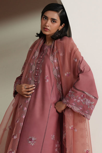 Cross Stitch | Mahiri Embroidered Collection 26 | BLUSH TAPESTRY - Luxury Dress - available at Maria Faisal in UK and USA.