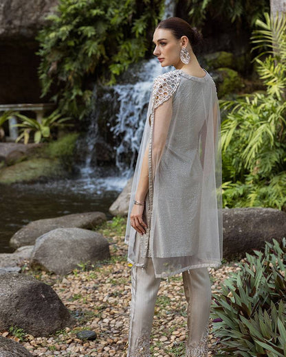 Ain | Cascade Party Wears | AN-103 by Maria Faisal - Registered Vendor of : Ain - type : Ladies Clothes - 100% original wedding dresses