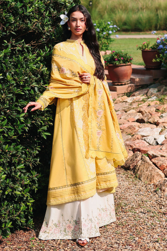 Cross Stitch | Eid Lawn Edit 26 | PETAL DRAPES - Luxury Dress - available at Maria Faisal in UK and USA.