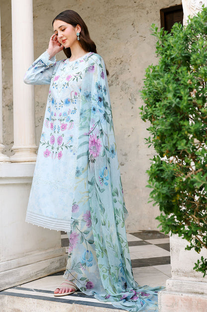 Cross Stitch | Eid Lawn Edit 26 | AQUA GLINT - Luxury Dress - available at Maria Faisal in UK and USA.