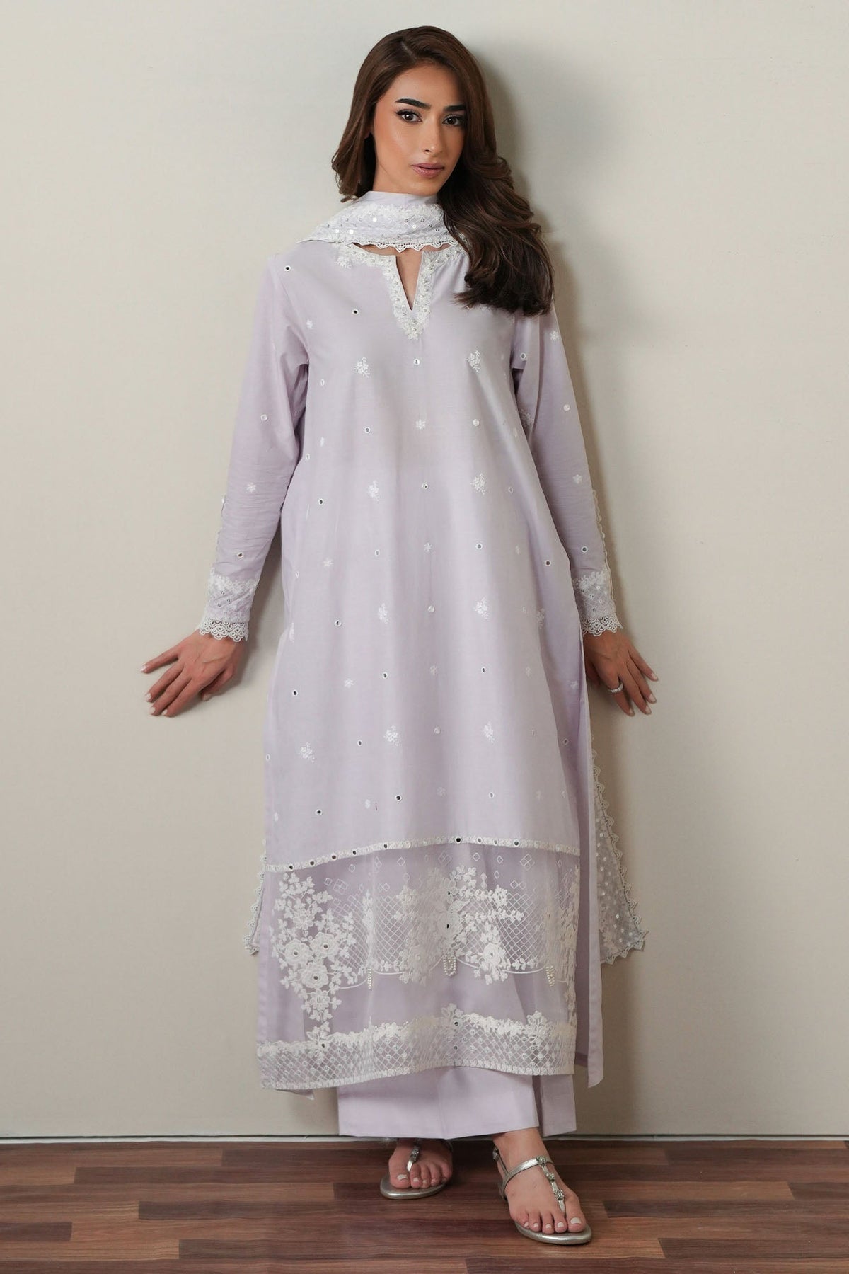 Cross S titch | Mahiri Embroidered Collection 26 |VIOLET DREAM - Luxury Dress - available at Maria Faisal in UK and USA.