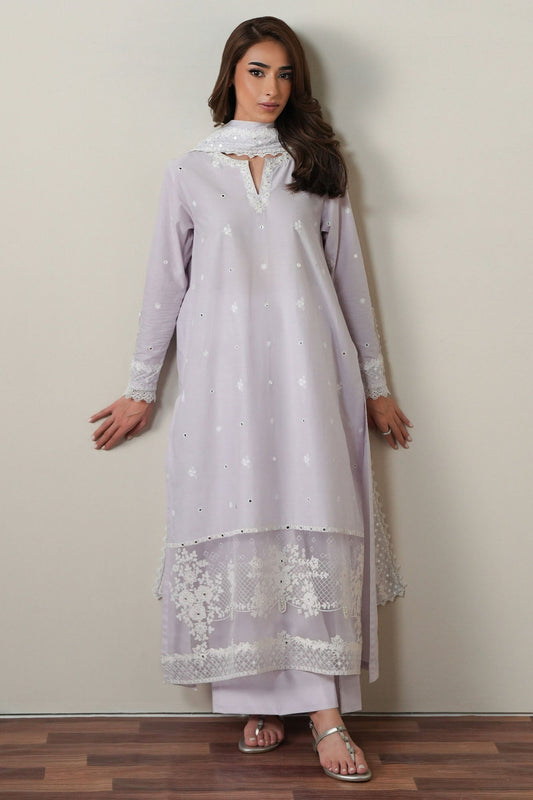 Cross S titch | Mahiri Embroidered Collection 26 |VIOLET DREAM - Luxury Dress - available at Maria Faisal in UK and USA.