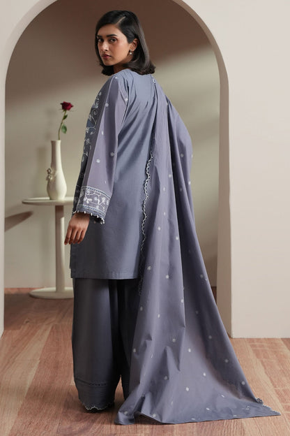 Cross Stitch | Mahiri Embroidered Collection 26 | SLATE PETALS - Luxury Dress - available at Maria Faisal in UK and USA.