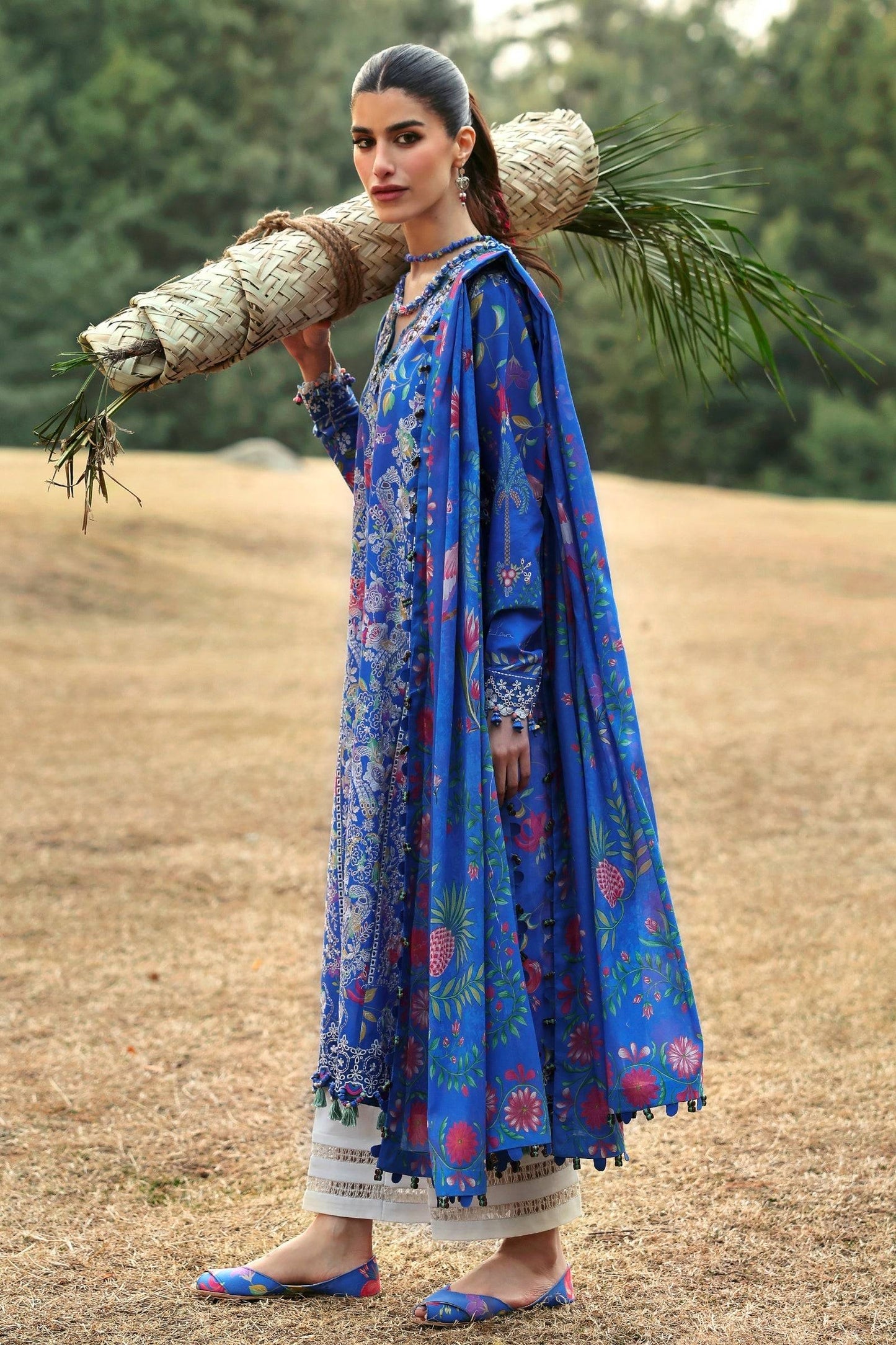 Zaha | Lawn 25 | ZAYANA (ZL25-01 B) by Maria Faisal - Registered Vendor of : Zaha - type : Ladies Clothes - 100% original wedding dresses