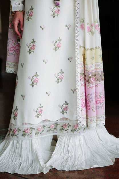 Cross Stitch | Eid Lawn Edit 26 | GARDEN IVORY - Luxury Dress - available at Maria Faisal in UK and USA.