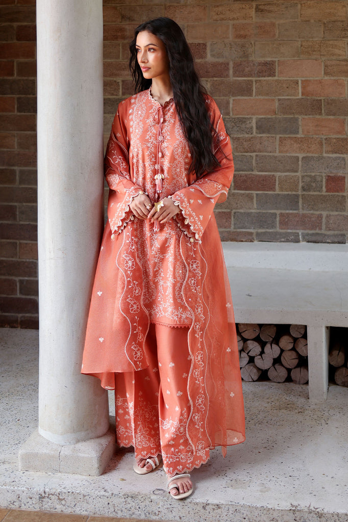 Cross Stitch | Eid Lawn Edit 26 |  AMBER MIST - Luxury Dress - available at Maria Faisal in UK and USA.