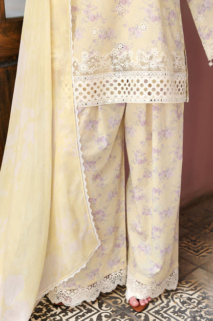 Cross Stitch | Eid Lawn Edit 26 | ORCHID FLARE - Luxury Dress - available at Maria Faisal in UK and USA.