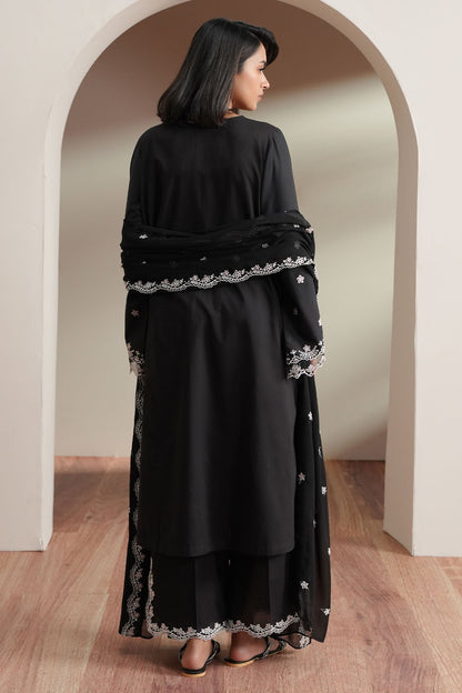 Cross Stitch | Mahiri Embroidered Collection 26 | NOIR CANVAS - Luxury Dress - available at Maria Faisal in UK and USA.
