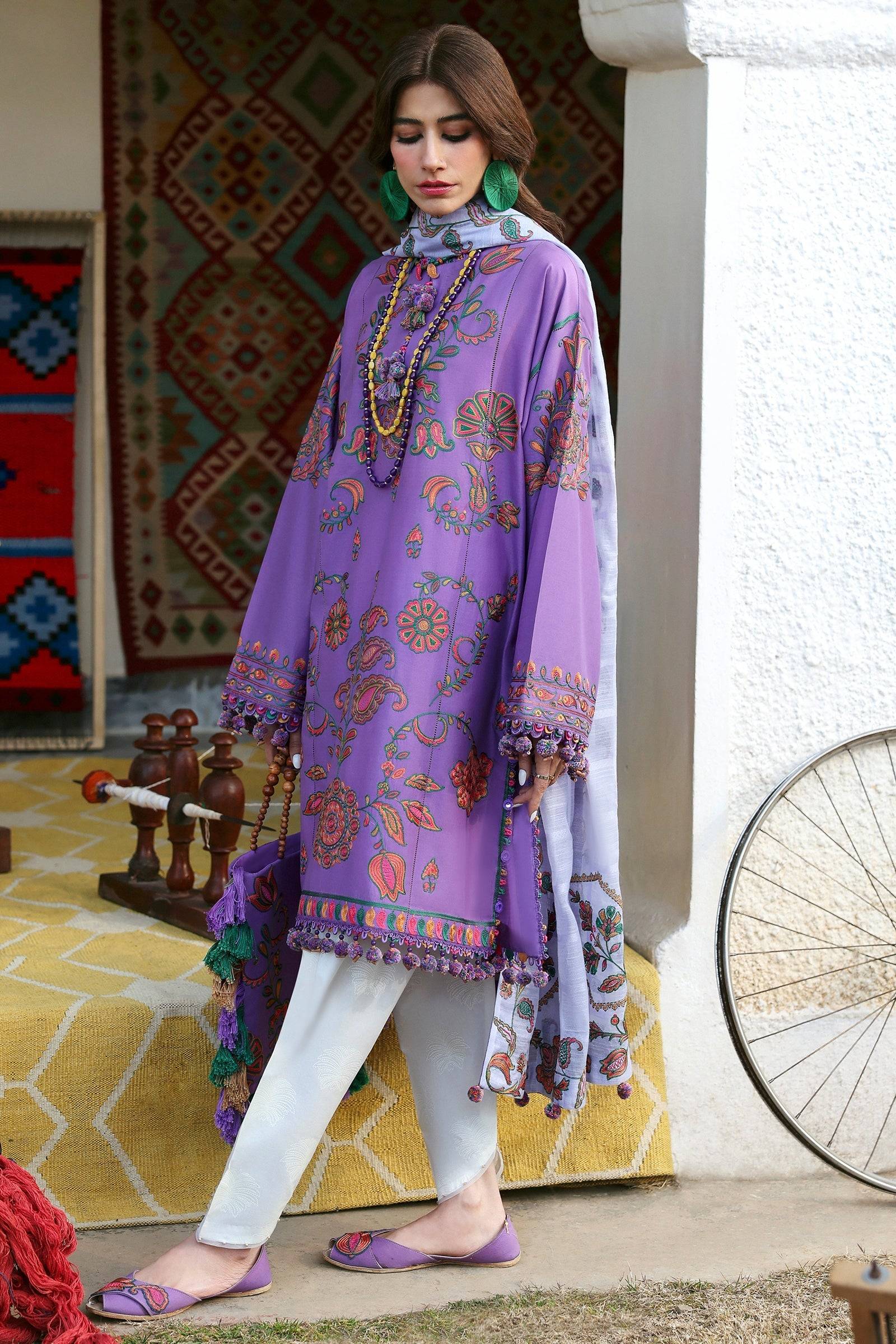 Zaha | Lawn 25 | ZARIAH (ZL25-09 A) by Maria Faisal - Registered Vendor of : Zaha - type : Ladies Clothes - 100% original wedding dresses