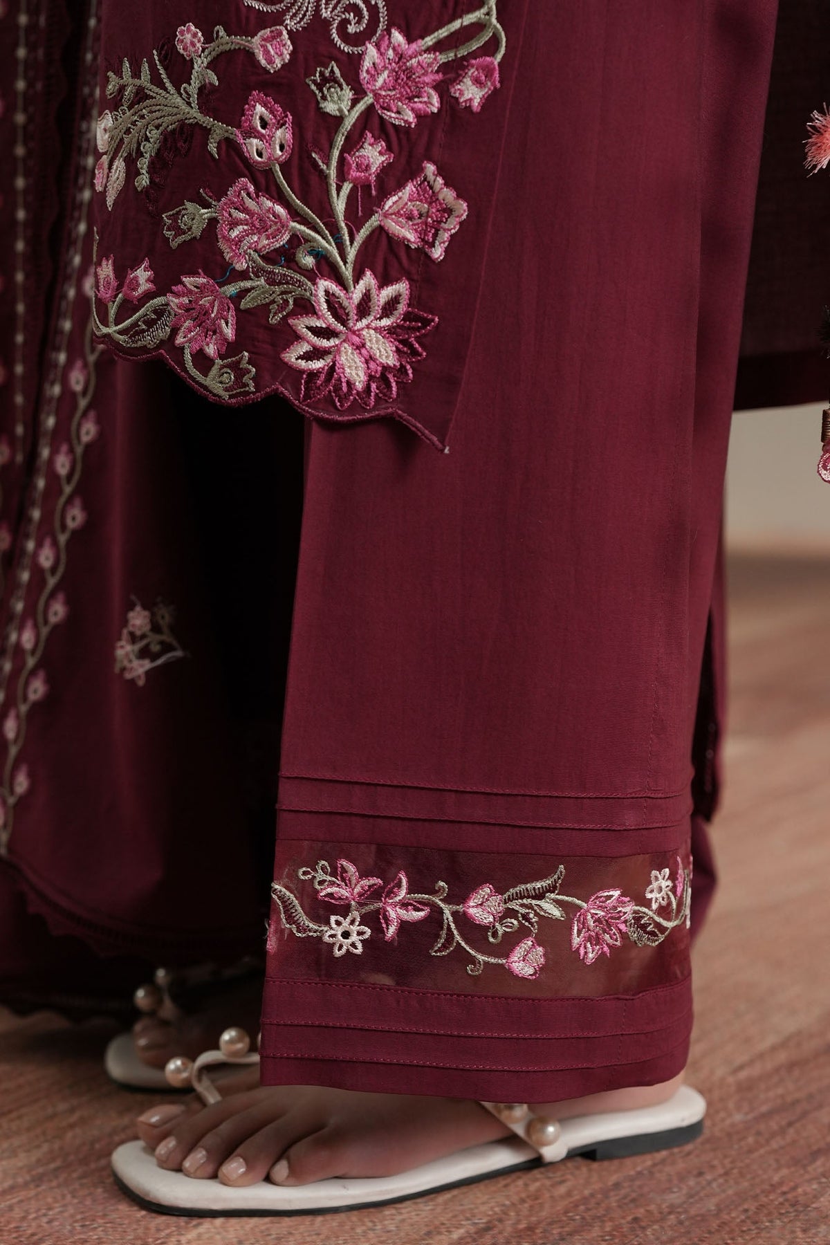 Cross Stitch | Mahiri Embroidered Collection 26 |CRIMSON - Luxury Dress - available at Maria Faisal in UK and USA.