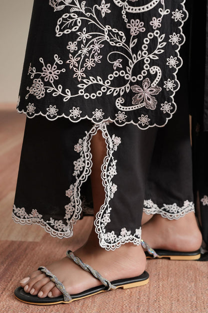 Cross Stitch | Mahiri Embroidered Collection 26 | NOIR CANVAS - Luxury Dress - available at Maria Faisal in UK and USA.