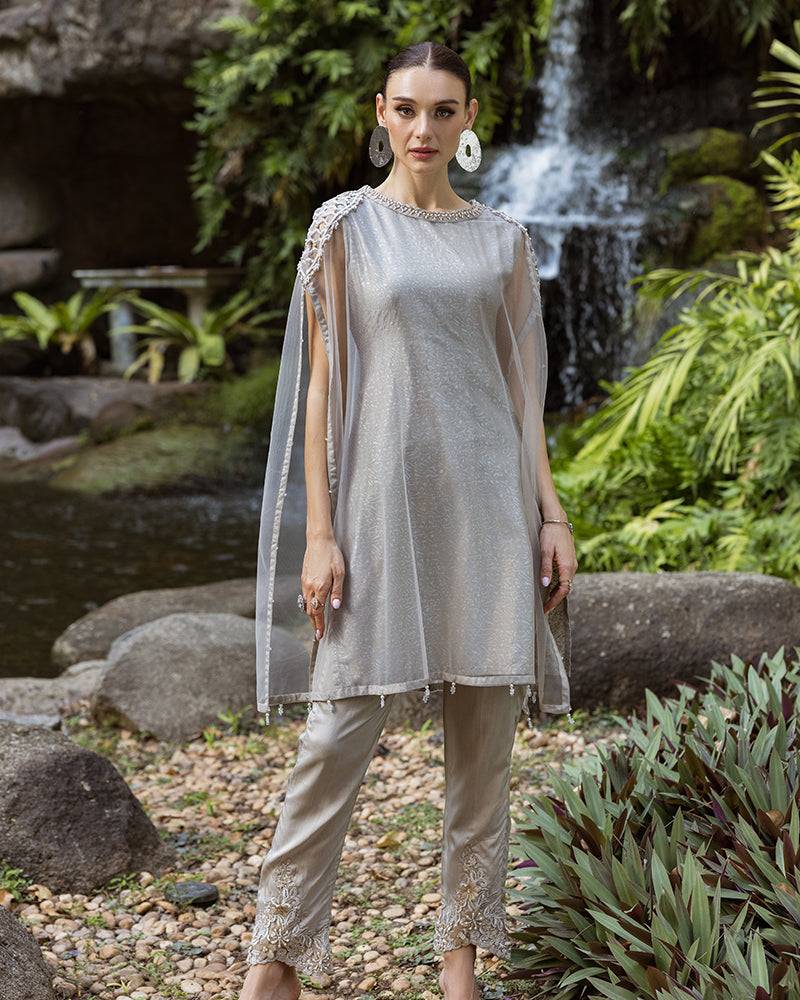 Ain | Cascade Party Wears | AN-103 by Maria Faisal - Registered Vendor of : Ain - type : Ladies Clothes - 100% original wedding dresses