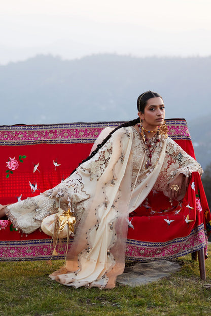 Elan | Kashmee Legacy Lawn 26 | BRUMINE (EL26-02 B) - Luxury Dress - available at Maria Faisal in UK and USA.