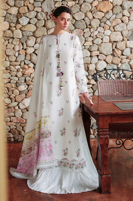 Cross Stitch | Eid Lawn Edit 26 | GARDEN IVORY - Luxury Dress - available at Maria Faisal in UK and USA.