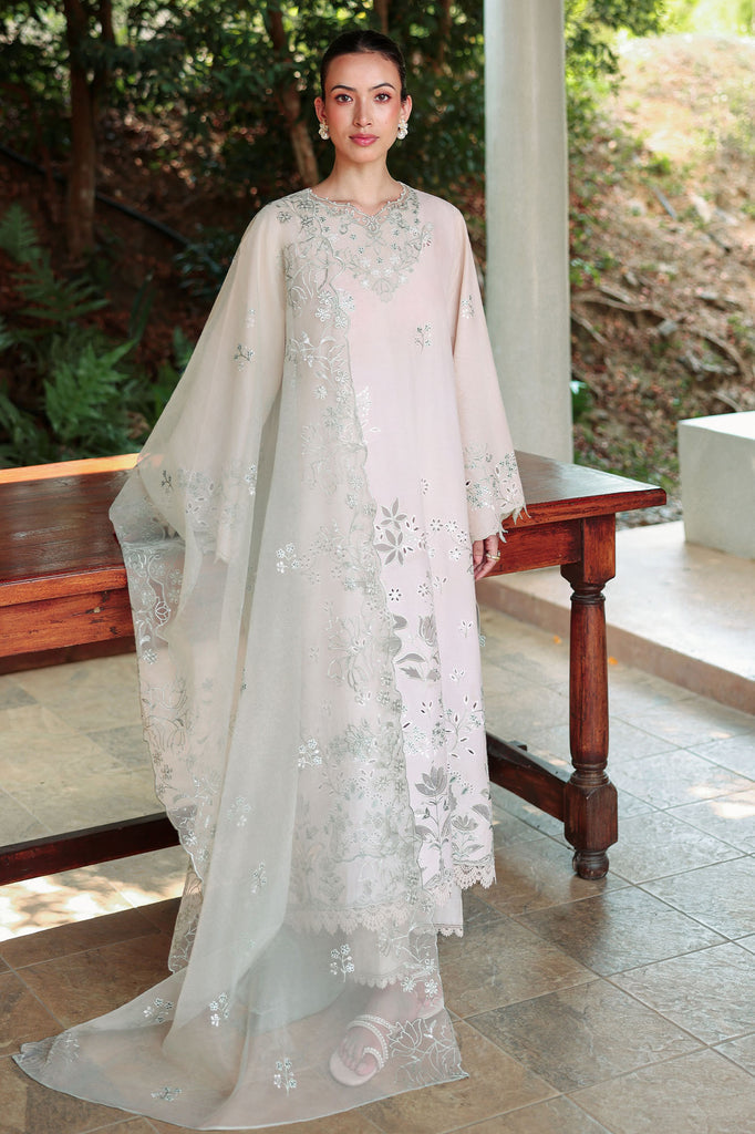 Cross Stitch | Eid Lawn Edit 26 |PEARL SAGE - Luxury Dress - available at Maria Faisal in UK and USA.