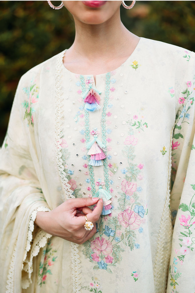 Cross Stitch | Eid Lawn Edit 26 | TROPIC MIST - Luxury Dress - available at Maria Faisal in UK and USA.