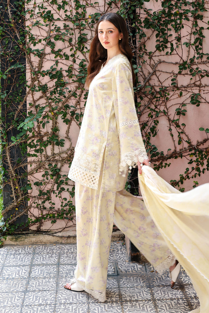 Cross Stitch | Eid Lawn Edit 26 | ORCHID FLARE - Luxury Dress - available at Maria Faisal in UK and USA.