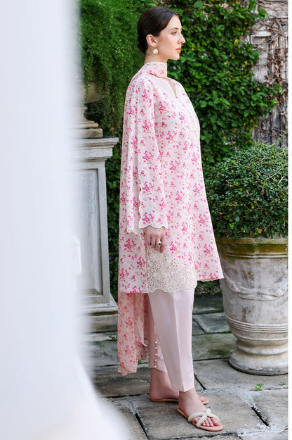 Cross Stitch | Eid Lawn Edit 26 | PEACH SPRINKLE - Luxury Dress - available at Maria Faisal in UK and USA.