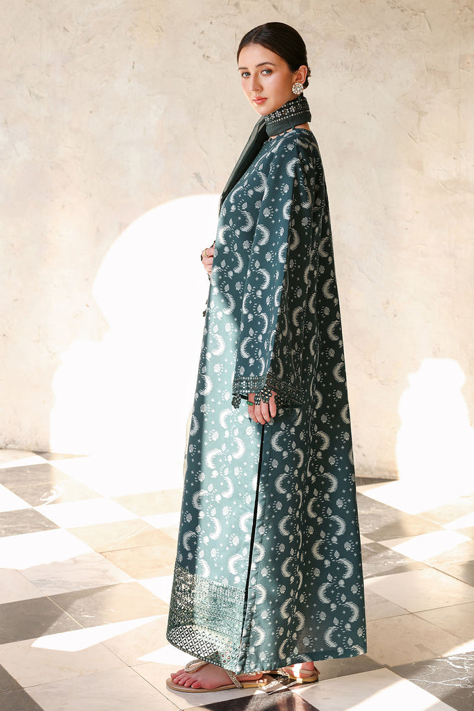 Cross Stitch | Eid Lawn Edit 26 |  TEAL SPRUCE - Bridal Dress - available at Maria Faisal in UK and USA.