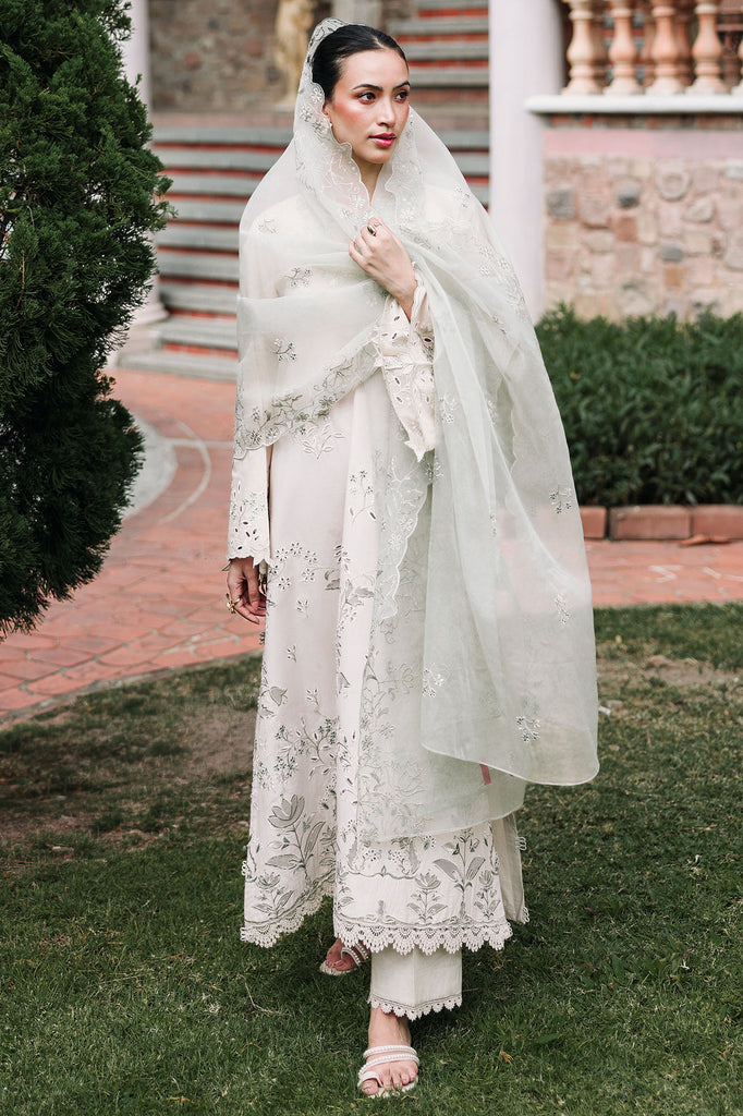 Cross Stitch | Eid Lawn Edit 26 |PEARL SAGE - Luxury Dress - available at Maria Faisal in UK and USA.