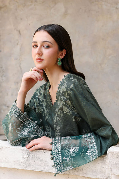 Cross Stitch | Eid Lawn Edit 26 | FOREST MUSE - Luxury Dress - available at Maria Faisal in UK and USA.