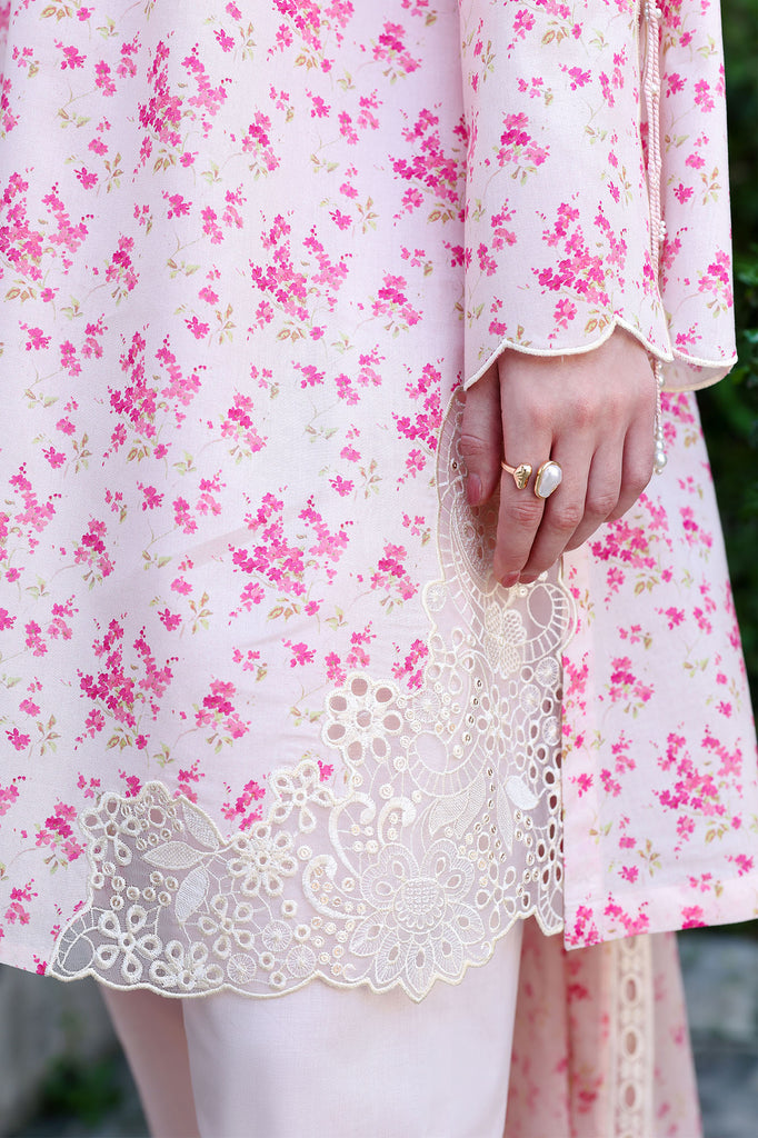 Cross Stitch | Eid Lawn Edit 26 | PEACH SPRINKLE - Luxury Dress - available at Maria Faisal in UK and USA.