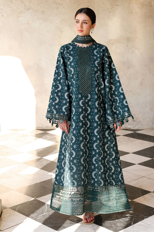 Cross Stitch | Eid Lawn Edit 26 |  TEAL SPRUCE - Bridal Dress - available at Maria Faisal in UK and USA.