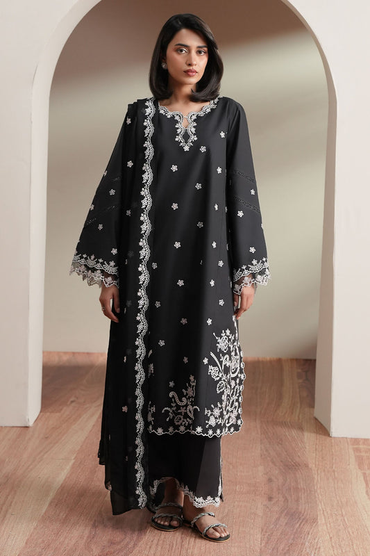 Cross Stitch | Mahiri Embroidered Collection 26 | NOIR CANVAS - Luxury Dress - available at Maria Faisal in UK and USA.