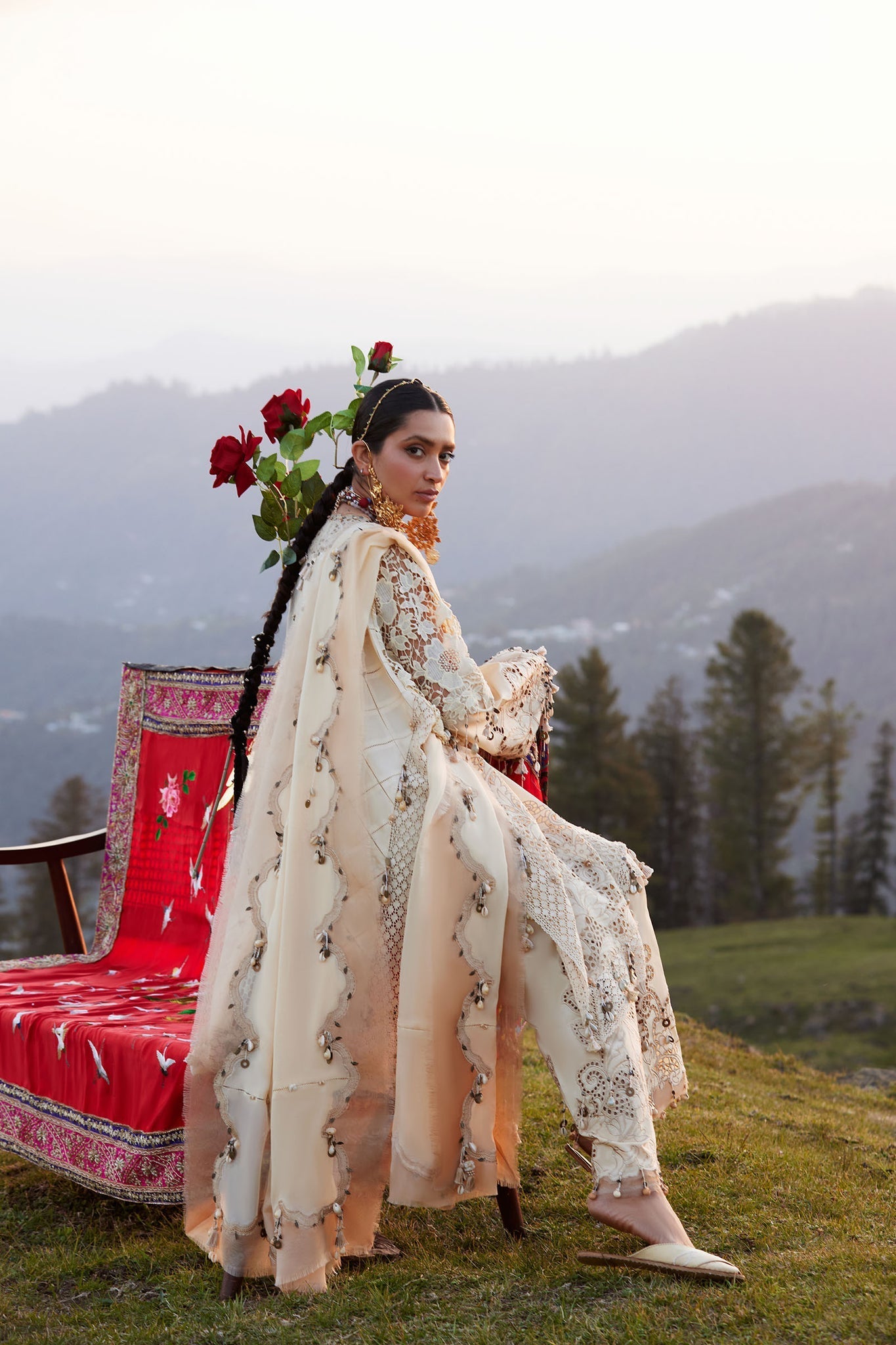 Elan | Kashmee Legacy Lawn 26 | BRUMINE (EL26-02 B) - Luxury Dress - available at Maria Faisal in UK and USA.