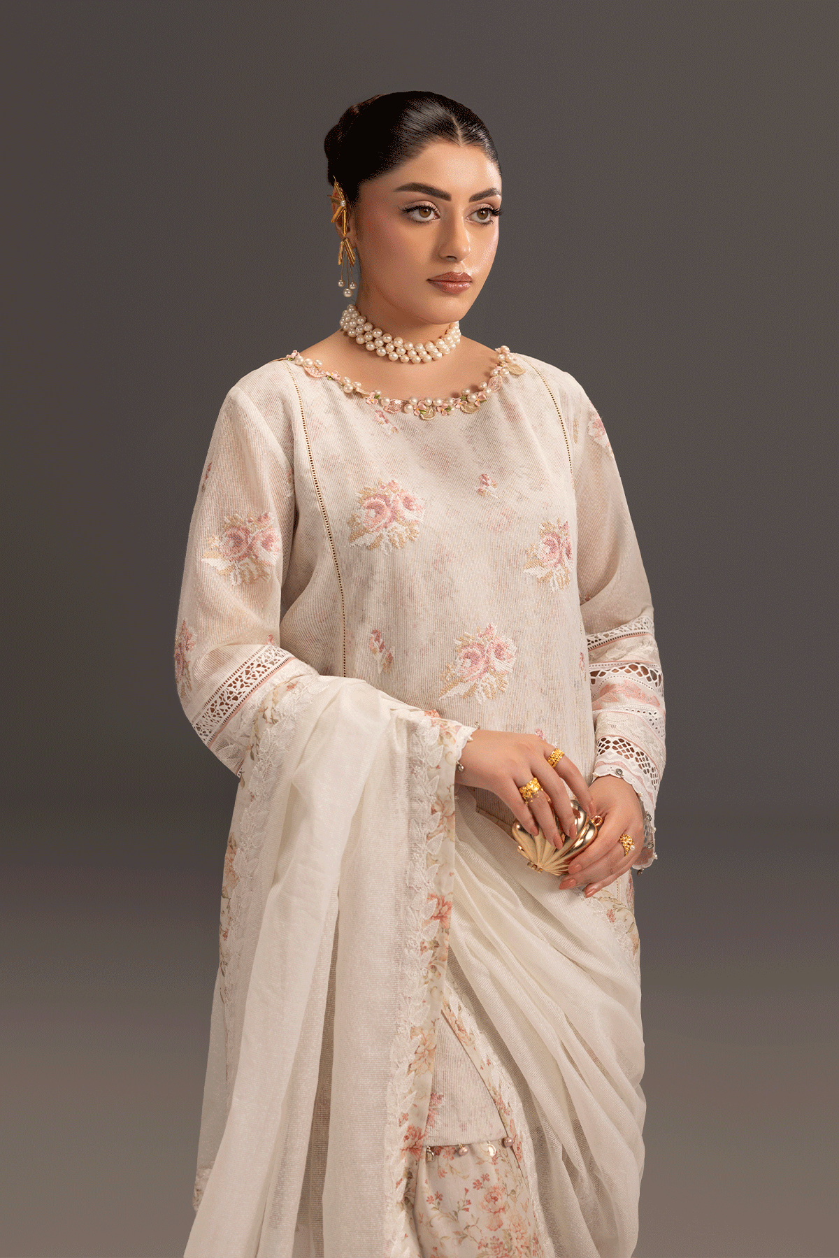 Erum Khan | Summer Whisper | Queen Radiance - Luxury Dress - available at Maria Faisal in UK and USA.