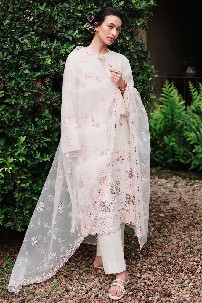 Cross Stitch | Eid Lawn Edit 26 | CARAMEL CREAM - Luxury Dress - available at Maria Faisal in UK and USA.