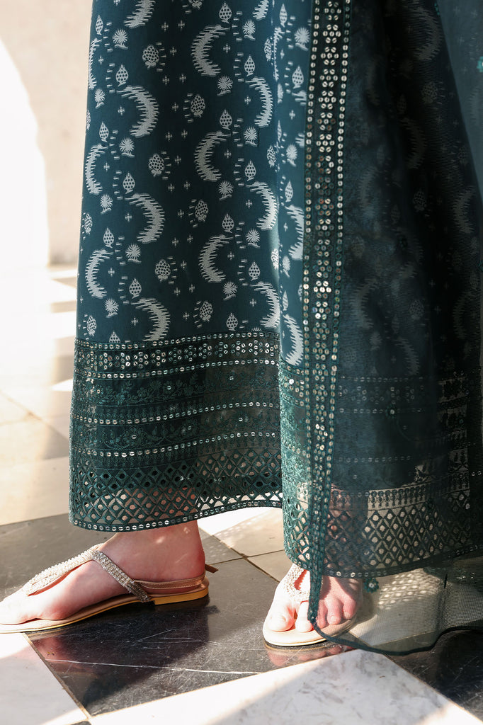 Cross Stitch | Eid Lawn Edit 26 |  TEAL SPRUCE - Bridal Dress - available at Maria Faisal in UK and USA.
