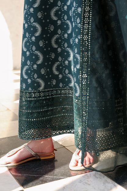 Cross Stitch | Eid Lawn Edit 26 |  TEAL SPRUCE - Bridal Dress - available at Maria Faisal in UK and USA.