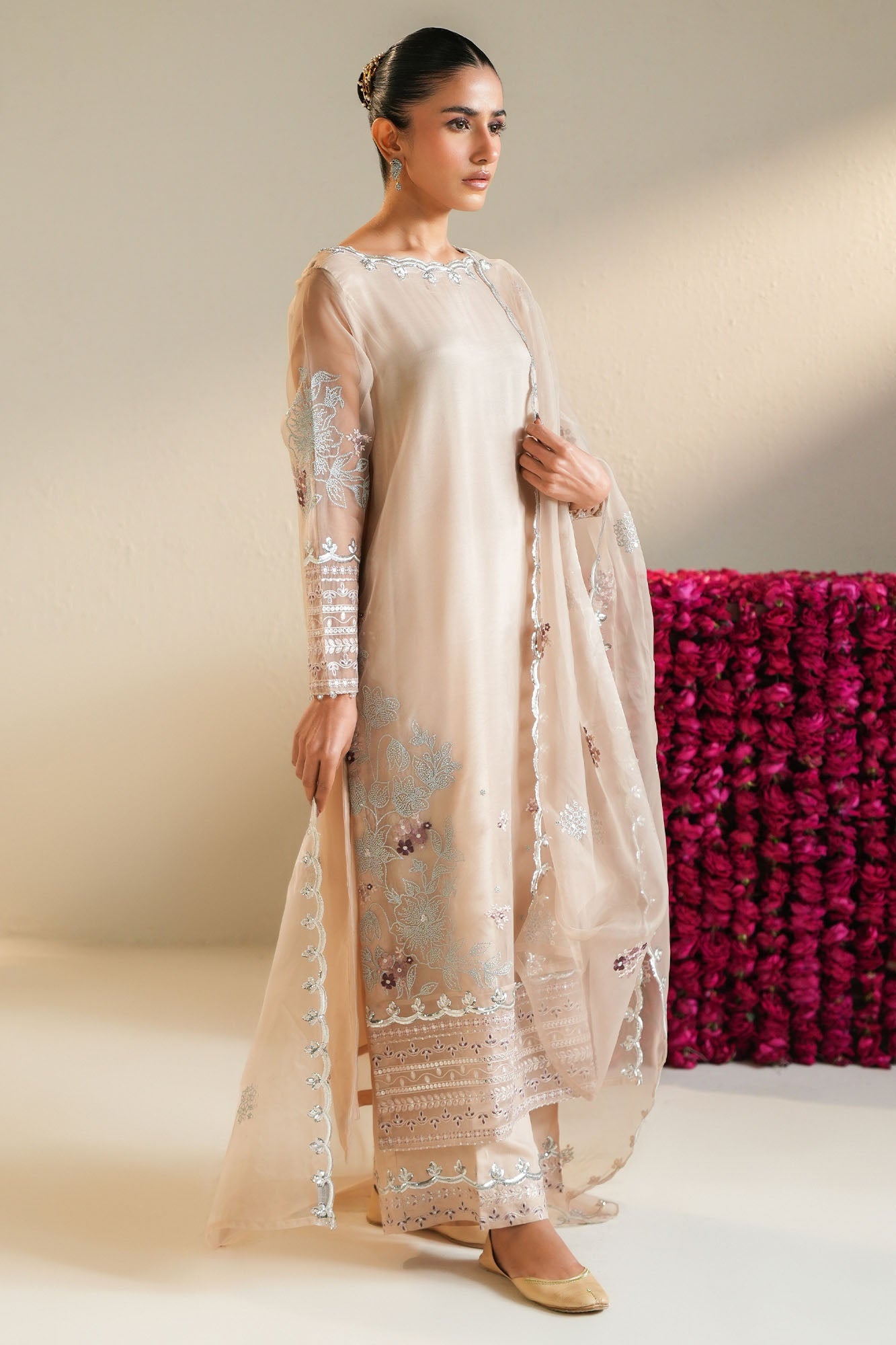 Cross Stitch | SS-26 RTW LUX PRET EDIT-2 | Moonlit Dune - Luxury Dress - available at Maria Faisal in UK and USA.